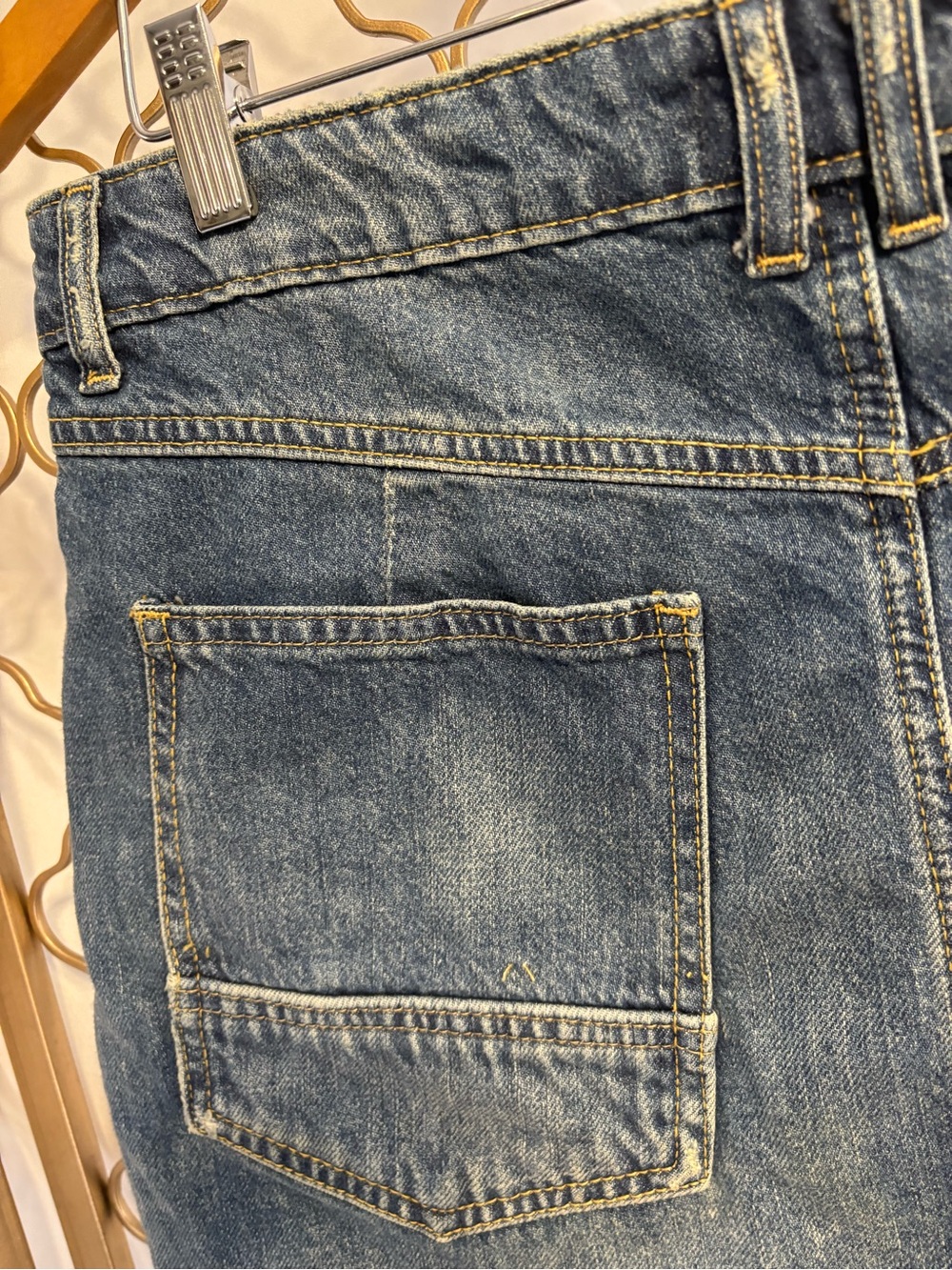 We The Free by Free People Anthropologie Denim Mini Skirt in Faded Blue size 32 - Picture 9 of 12